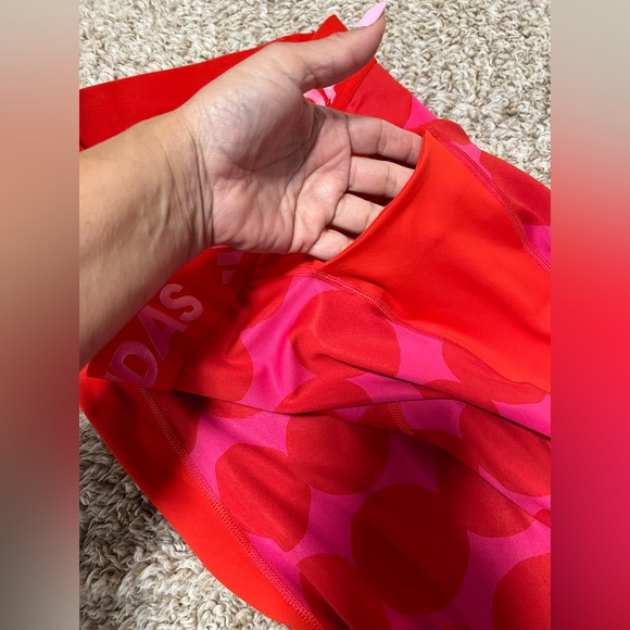 Adidas Marimekko red and pink tights, size L - Picture 2 of 3